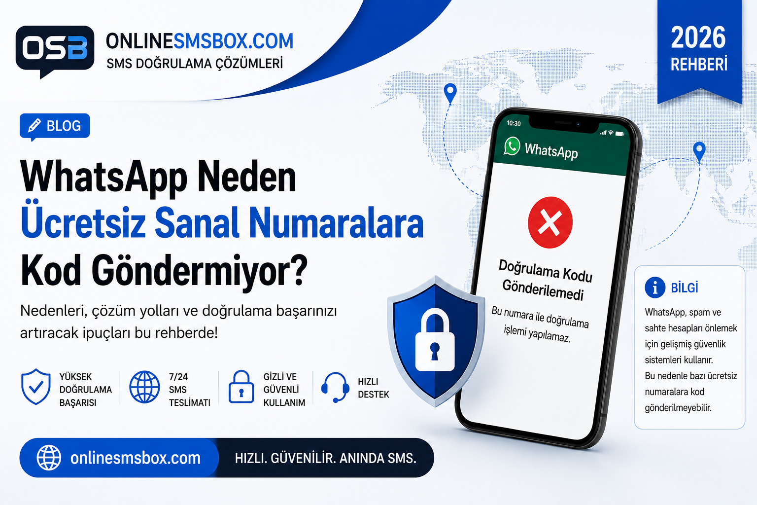 WhatsApp Neden Kod Göndermiyor? Ücretsiz Sanal Numaralar Rehberi (2026)